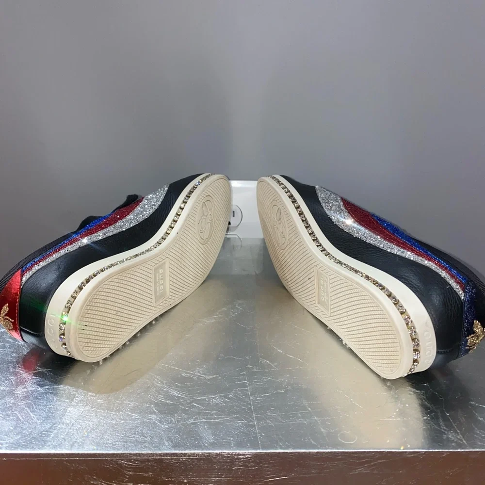 Leather Colorblock Pattern Sneakers - Picture 5 of 6